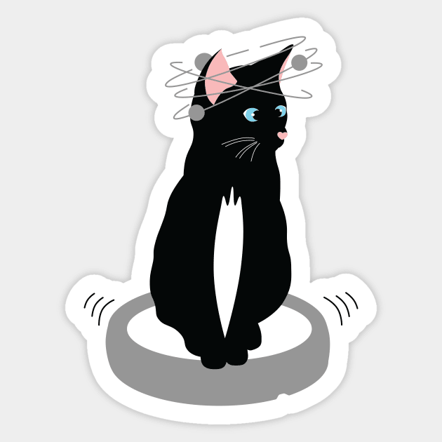 Roomba Cat Sticker by Kimberly Sterling